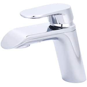 Single Handle Single Hole Bathroom Faucet with Drain Assembly in Polished Chrome