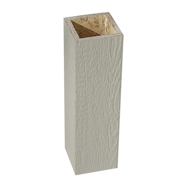 DIAMOND KOTE 4 in. x 4 in. x 12 ft. Clay Woodgrain Composite Prefinished Pro-Post Trim Wrap with Glue Column Kit