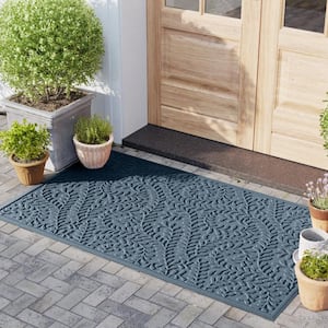 WaterHog Boxwood Bluestone 35 in. x 59 in. PET Polyester Indoor Outdoor Doormat