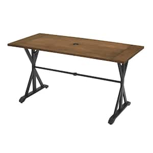 Bedford Farmhouse Rectangle Metal Balcony Height Outdoor Patio Dining Table