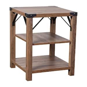 18 in. Rustic Oak Rectangle Engineered Wood End Table