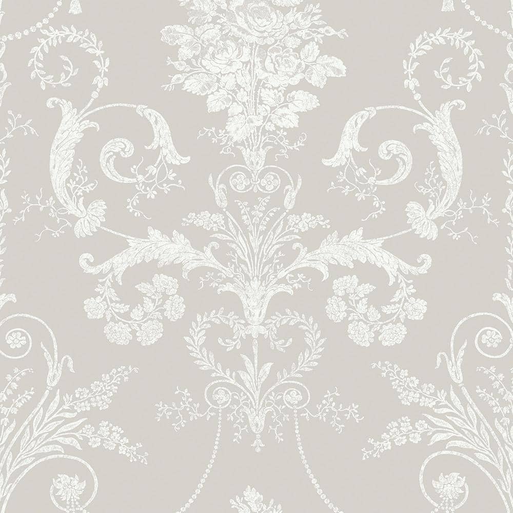 Josette White and Dove Grey Unpasted Removable Wallpaper Sample price history on PriceWatchPro