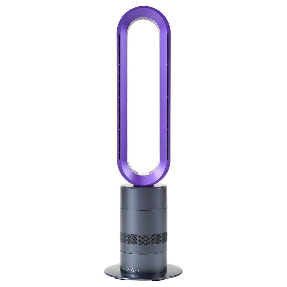 Tafole 32 in. 10Speeds Tower Fan in Purple with Heater and Remote
