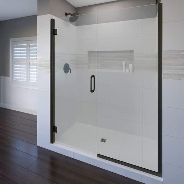 Basco Coppia 48 in. x 72 in. Semi-Frameless Pivot Shower Door in Oil Rubbed Bronze with Handle