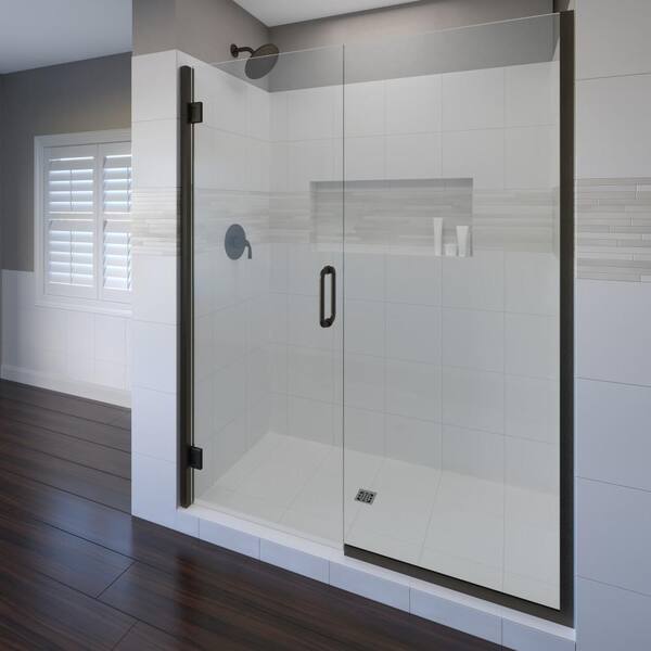Basco Coppia 59 in. x 72 in. Semi-Frameless Pivot Shower Door in Oil Rubbed Bronze with Handle