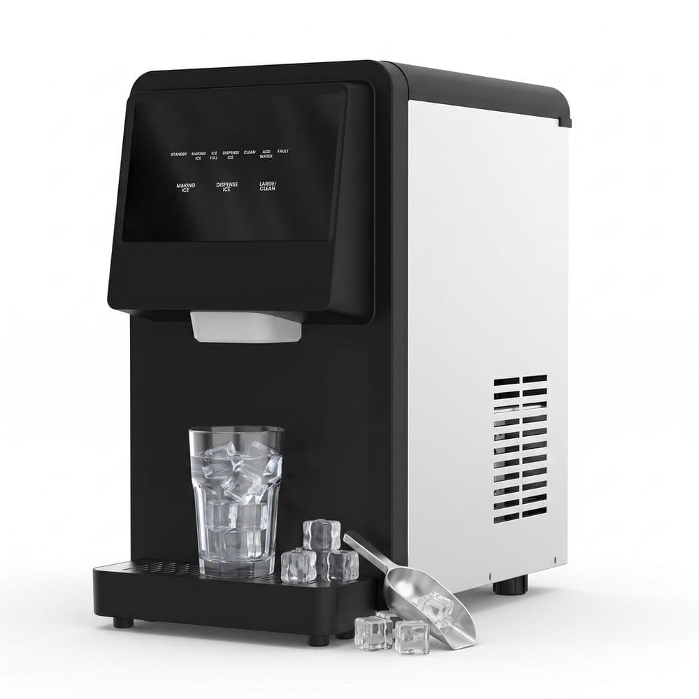 12.2 in. 88 lb. /24H Freestanding Commercial Ice Maker Full size ice Cubes w/ 15 lb. Ice Storage Stainless Steel Black price history on PriceWatchPro