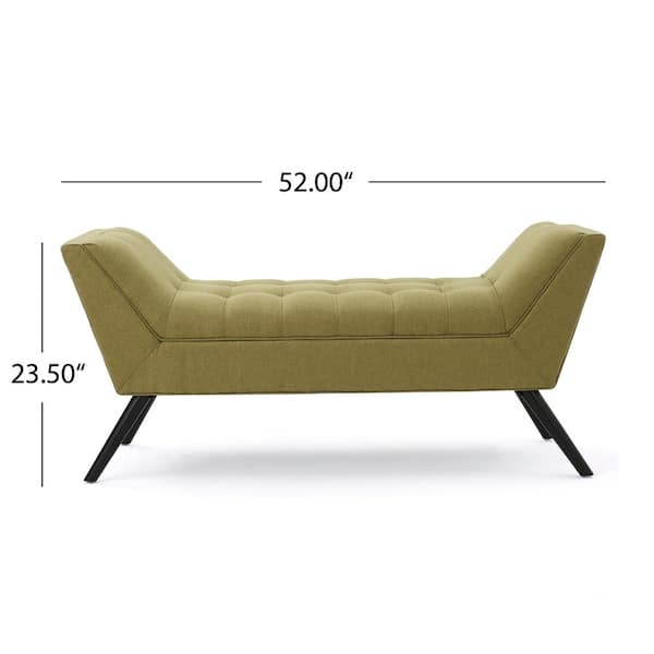 Noble House Demi Green Upholstered Bench (23.50 in. x 52 in. x 19.50 in.)  10988 - The Home Depot