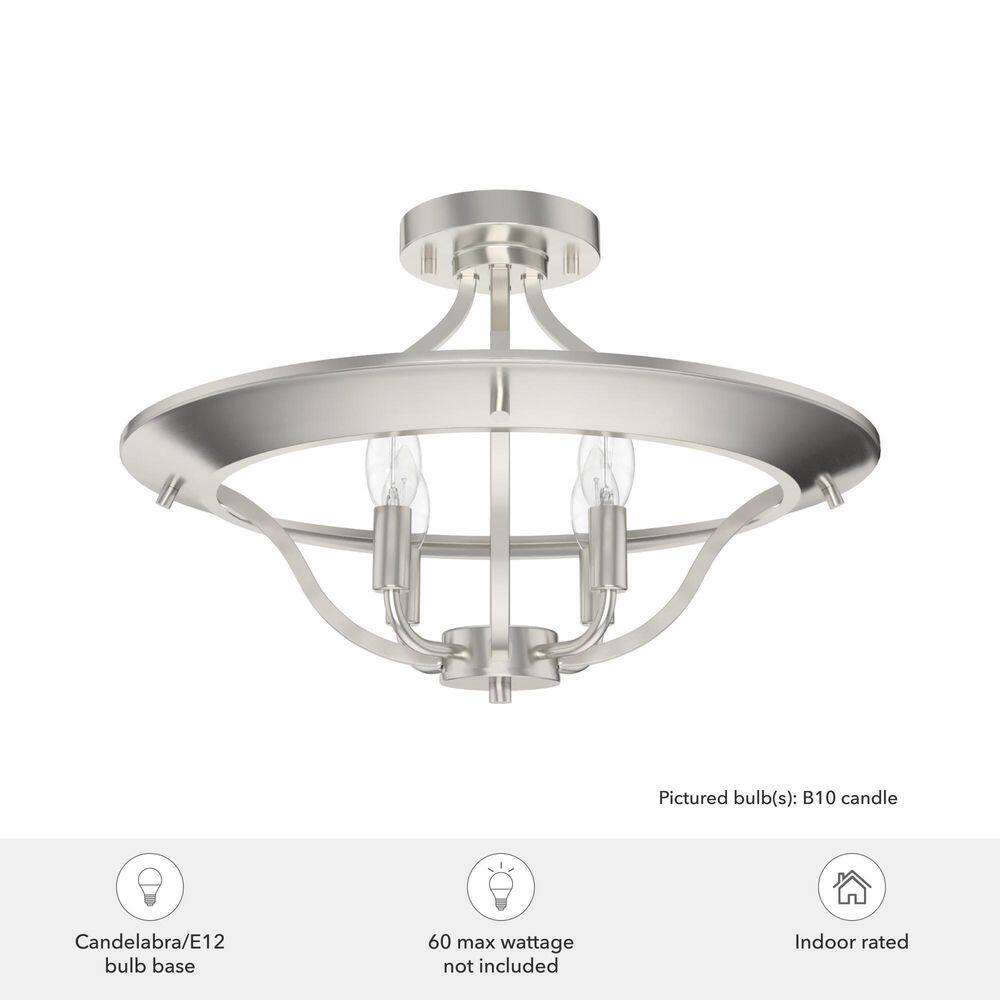 Perch Point Brushed Nickel 4-Light LED Semi-Flush Mount