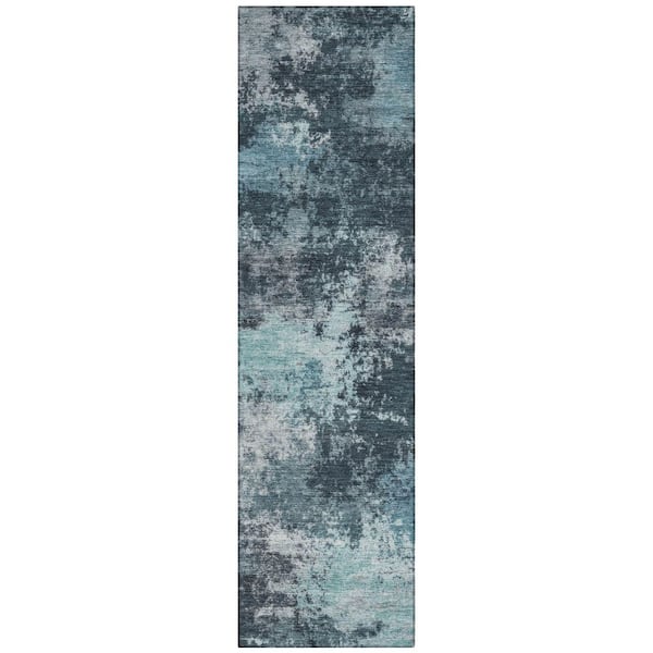 Chantille Machine Washable Indoor/Outdoor Abstract ACN2065 Teal 2 ft. 3 in. x 7 ft. 6 in. Runner Rug