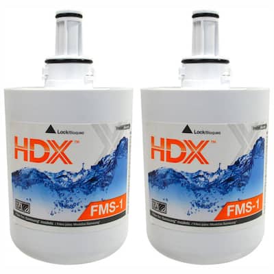 FMS-1 Premium Refrigerator Water Filter Replacement Fits Samsung HAF-CU1S(2-Pack)