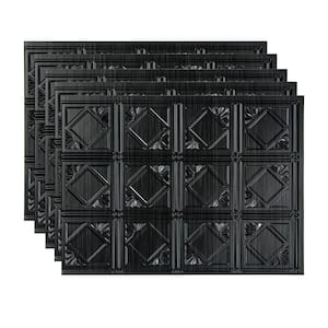 Brushed Onyx 18 in. x 24 in. Traditional #4 Vinyl Backsplash Panel (Pack of 5)