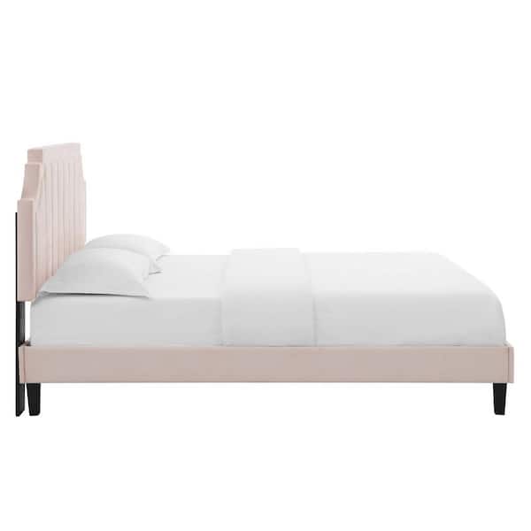 Sienna Performance Velvet Pink Full Platform Bed