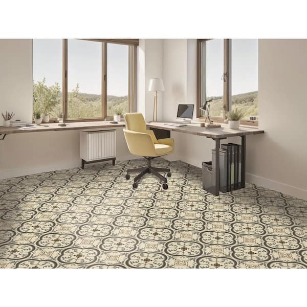 Take Home Sample - Floral White 12 MIL 6 in. x 9 in. Waterproof Vinyl Sheet Flooring