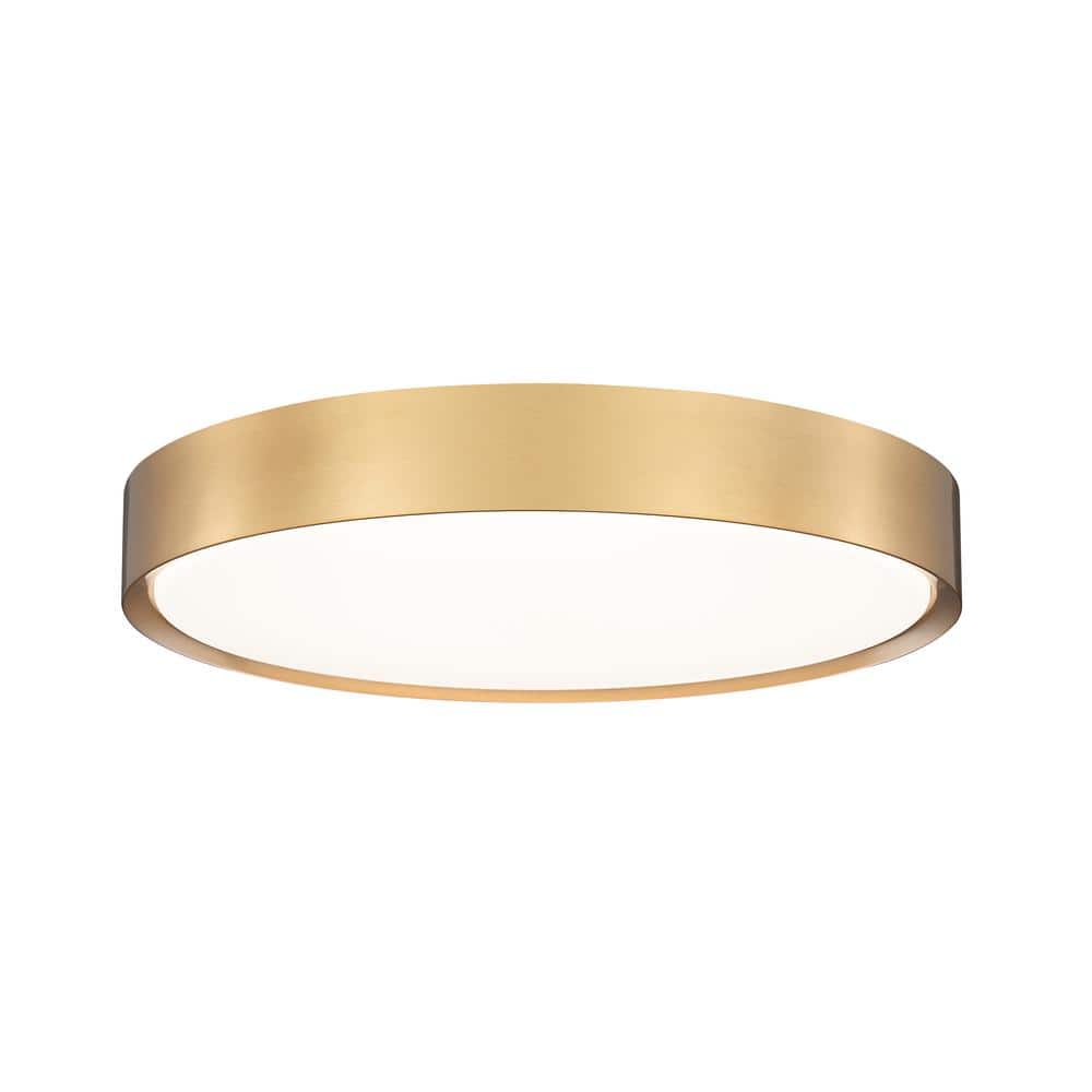 Kawan 20 in. Modern Gold Flush Mount with Acrylic Shade and no bulbs