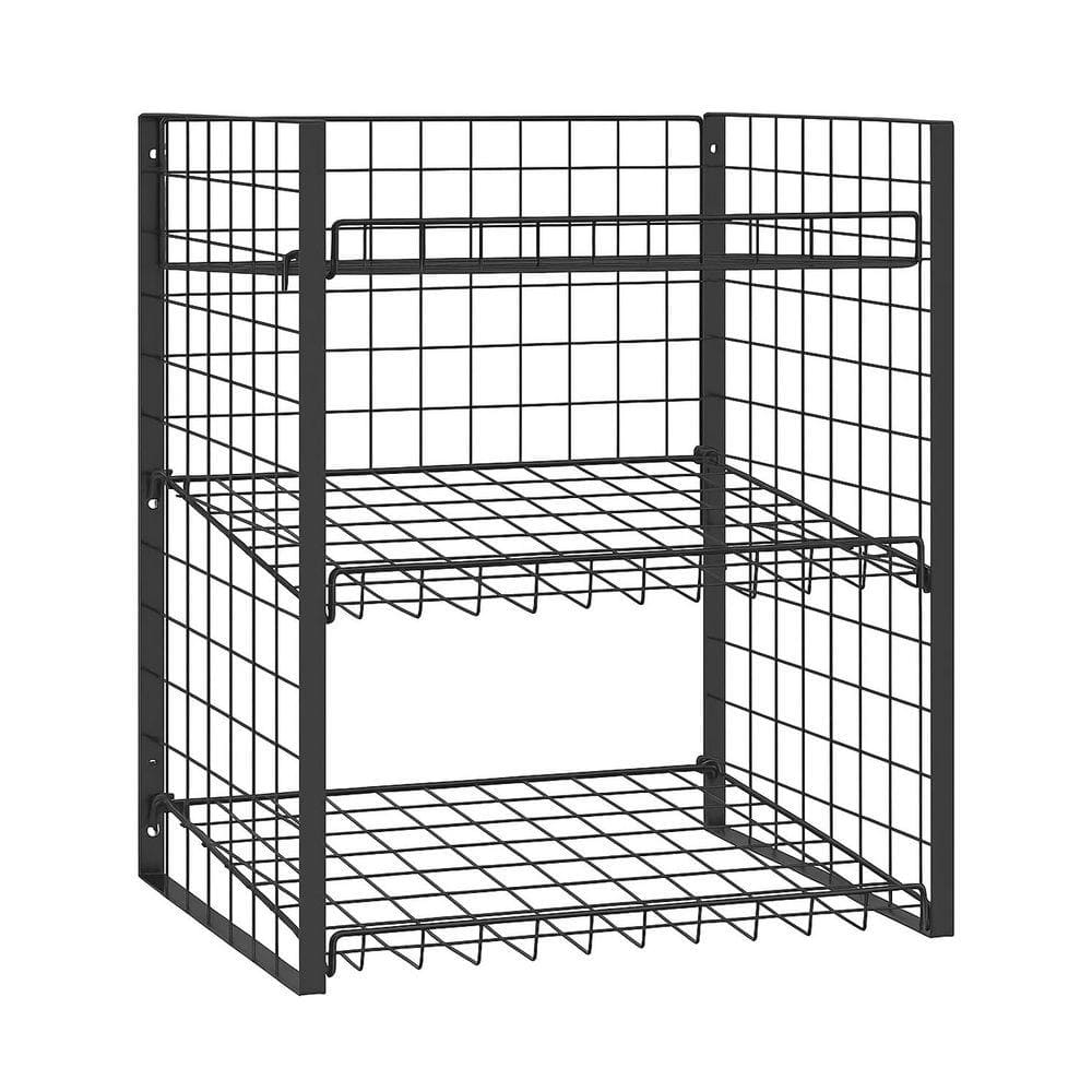 WHAT WE WANT WWW_RACK （L） 2個 Lynzavix Stackable 2-Shelf Black Adjustable Tilt Can Rack