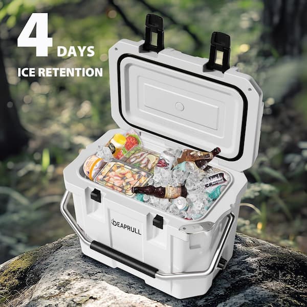 futhork White 30 qt. Portable Chest Cooler with Lid Lock Handle