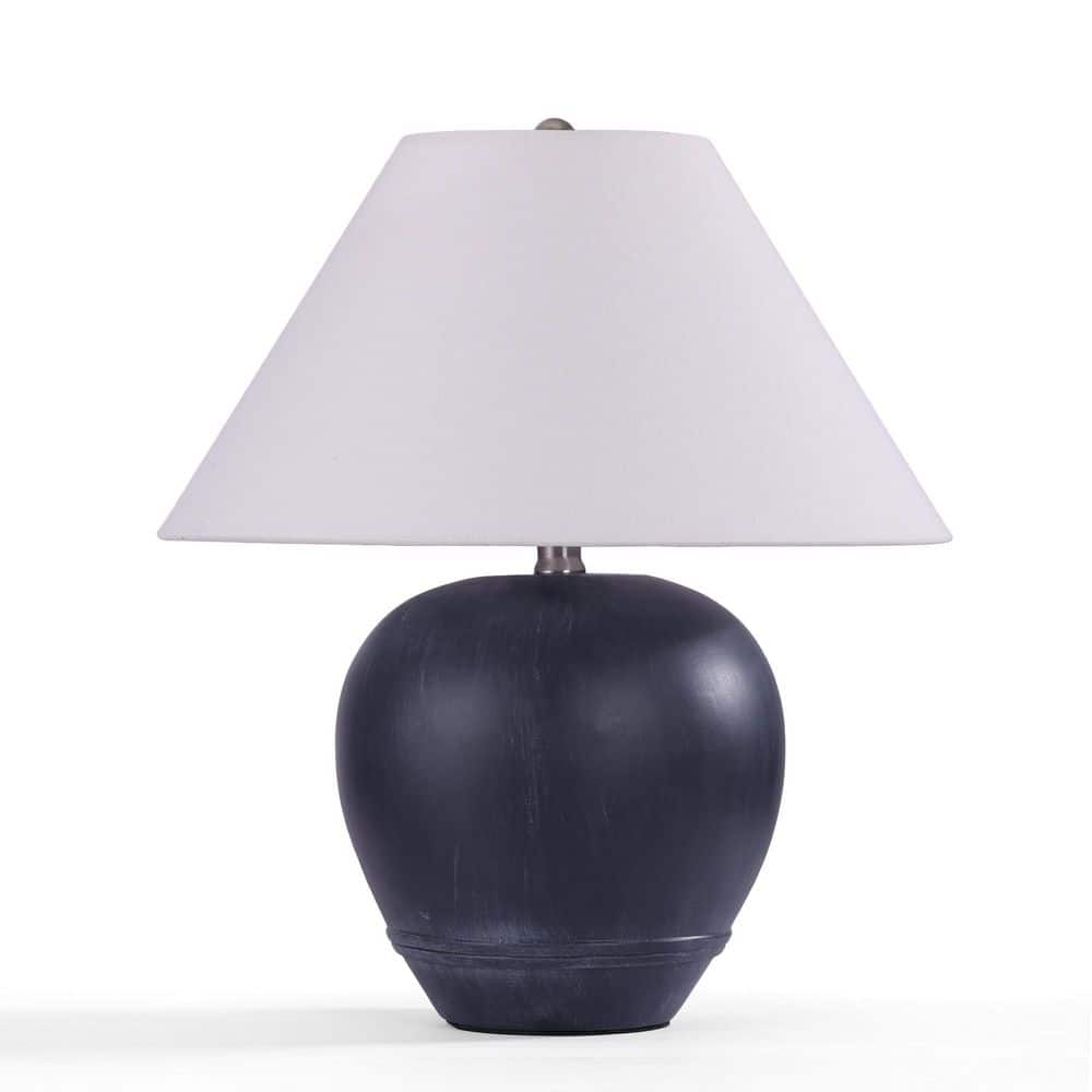 18.2 in. Black Ceramic Table Lamp with White Linen Cone Shade price history on PriceWatchPro