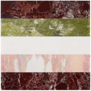 Elizabeth Sutton Bow Rainbow 12 in. x 12 in. Polished Marble Floor and Wall Mosaic Tile (1 sq. ft. / Sheet)
