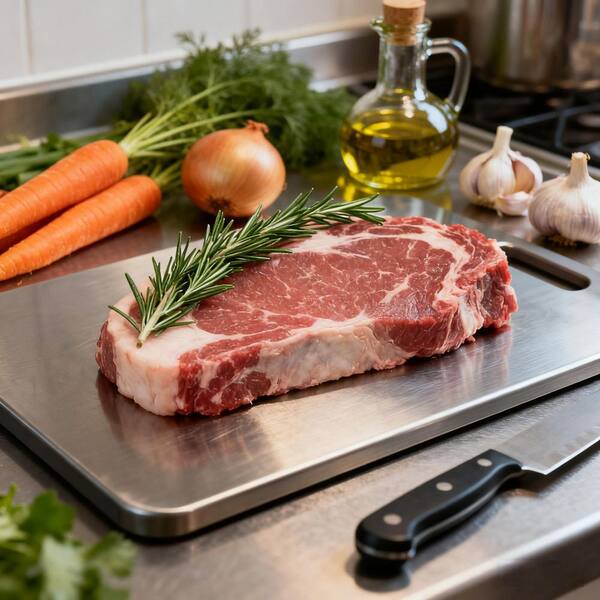 Numhew 11.5 in. x 8 in. Rectangular Stainless Steel Cutting Board