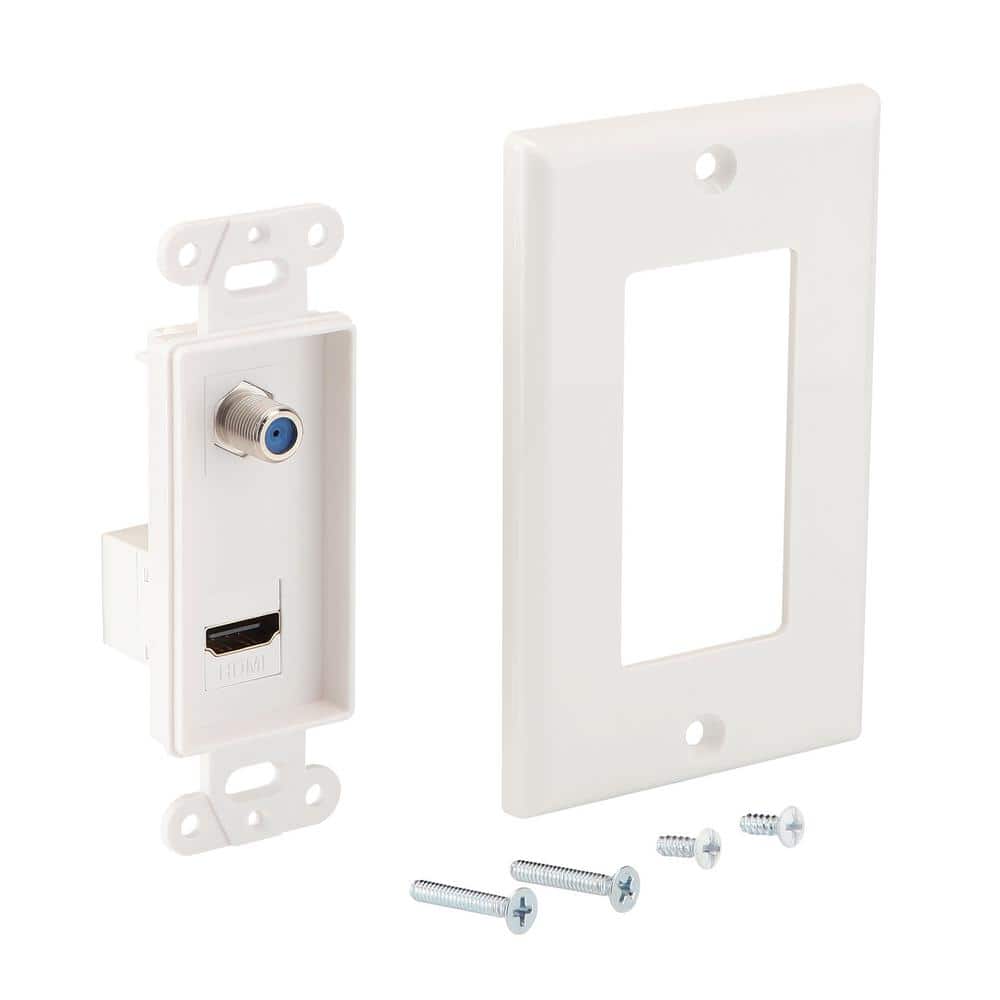 1-Gang White HDMI and Coaxial Plastic Wall Plate price history on PriceWatchPro