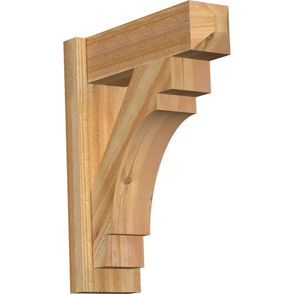 Ekena Millwork 6 in. x 22 in. x 18 in. Western Red Cedar Merced Craftsman Rough Sawn Outlooker