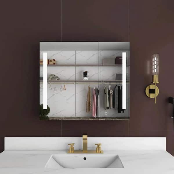 Boosicavelly 30 in. W x 26 in. H Rectangular Metal Medicine Cabinet with Mirror