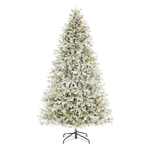 9 ft. Kenwood Frasier Fir Flocked LED Pre-Lit Artificial Christmas Tree with 1200 Warm White Lights