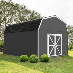 Professionally Installed Hudson 12 ft. x 20 ft. Multi-Purpose Barn Style Wood Storage Shed- Gray Shingle (240 sq. ft.