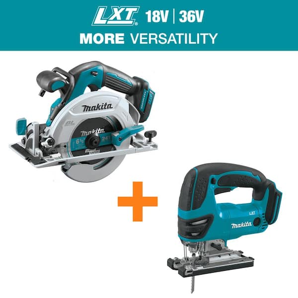 18V LXT Lithium-Ion Brushless 6-1/2 in. Circular Saw with Electric Brake with 18V LXT Lithium-Ion Variable Speed Jigsaw