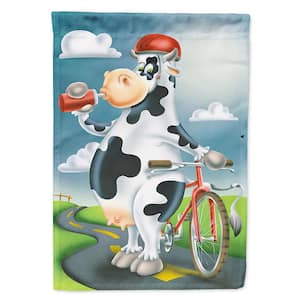 11 in. x 15-1/2 in. Polyester Cow on a Bike Ride 2-Sided 2-Ply Garden Flag