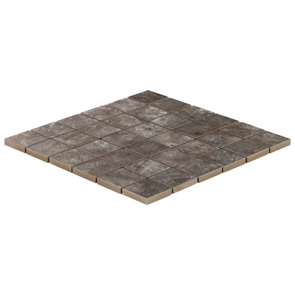 Earth Brown Matte Porcelain Mosaic Tile for Indoor and Outdoor Use