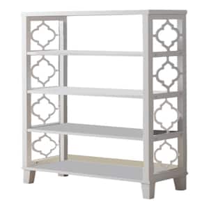 SignatureHome White Finish Wood Material 5 Number of Shelves 5 Tier Bookcase Dimensions: 28" W x 11 in. L x 48 in. H