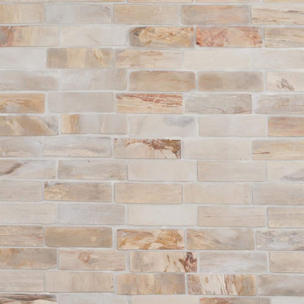 Dixiewood Brick Brown 11.41 in. x 12 in. Marble Mosaic Tile (0.95 sq. ft./Each) price history on PriceWatchPro