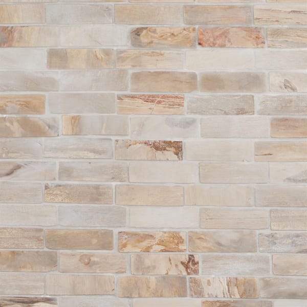 Ivy Hill Tile Dixiewood Brick Brown 11.41 in. x 12 in. Marble Mosaic Tile (0.95 sq. ft./Each)