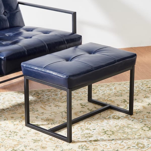 Have a question about Glitzhome Modern Navy Blue Thick Leatherette