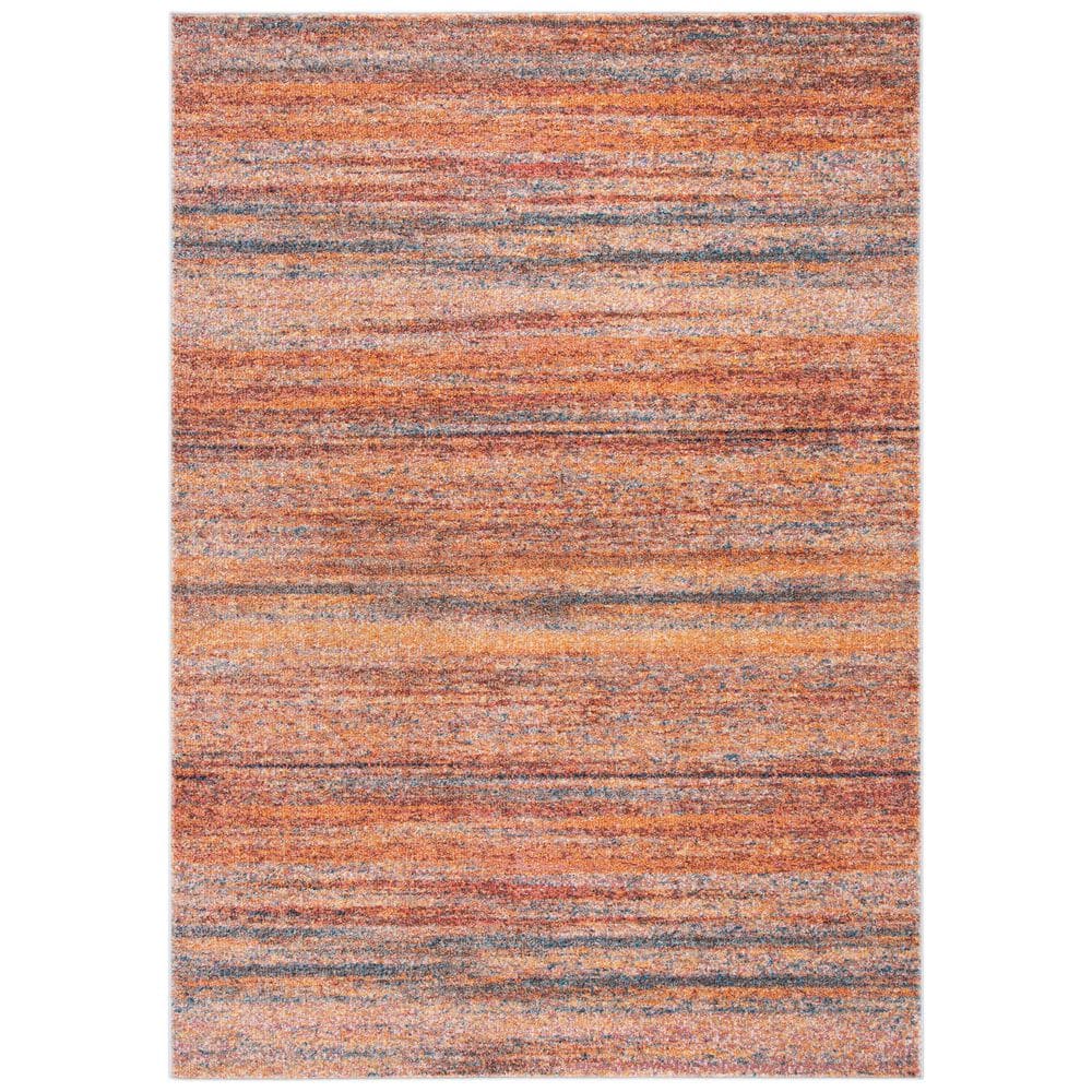 Blue Rectangular Rug With Rust Edge SAFAVIEH Crystal 4 ft. x 6 ft. Rust/Blue Marle Striped Area Rug CRS331P ...