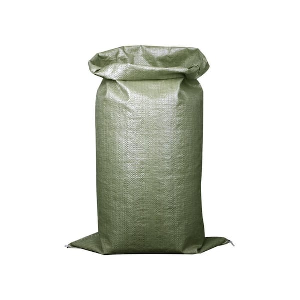 16 in. x 27 in. Woven Green Sandbags with Tie Strings, UV Resistance, Flood Barrier Emergency Levee Protection 100 Pack