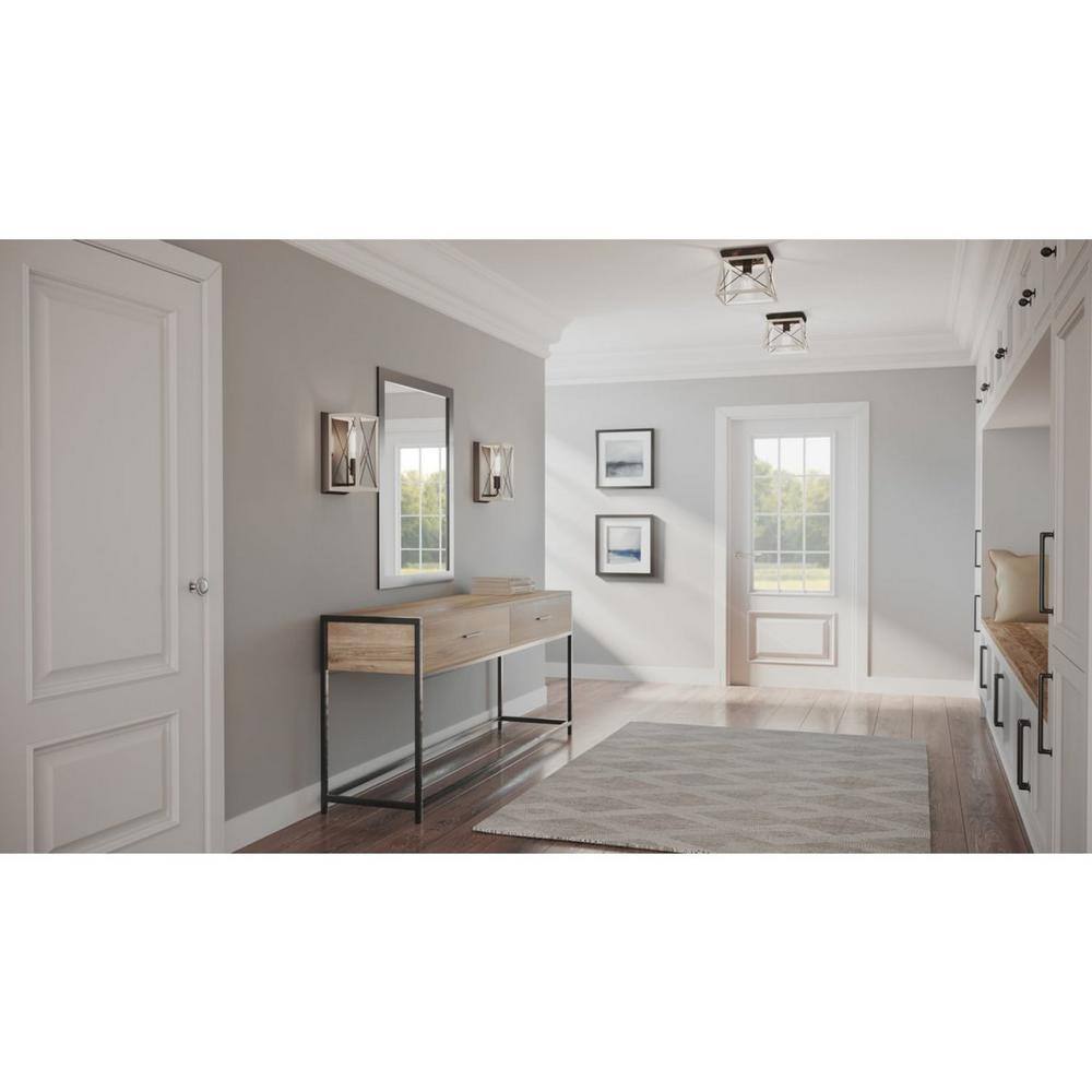 Graphite Bronze 12" Farmhouse Flush Mount Ceiling Light