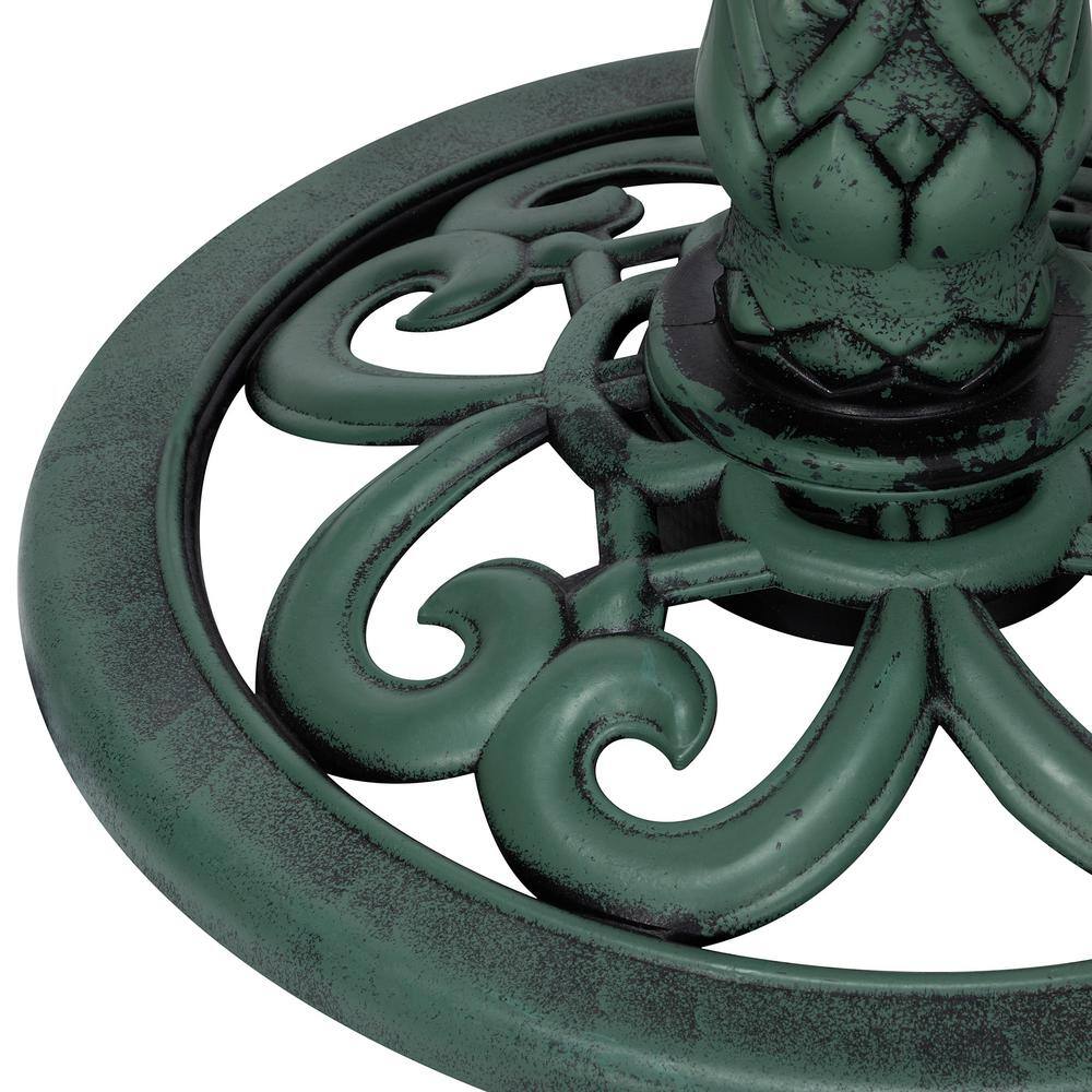 Green 3-Tier Pedestal Water Fountain Bird Bath