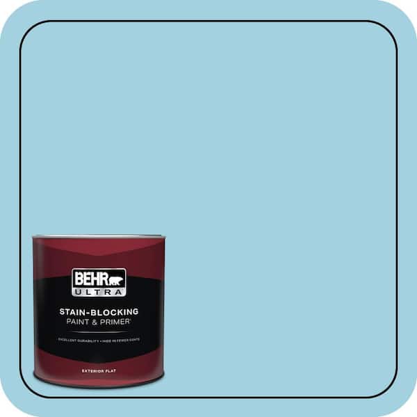 BEHR ULTRA 1 qt. #M480-3 Bengal Blue Flat Exterior Paint & Primer