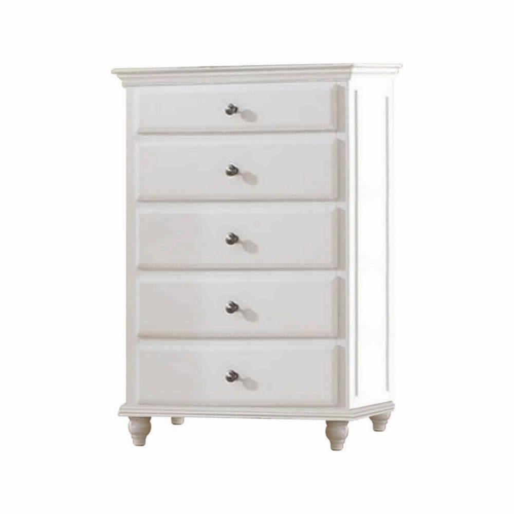 18 in. White 5-Drawer Chest of Drawers