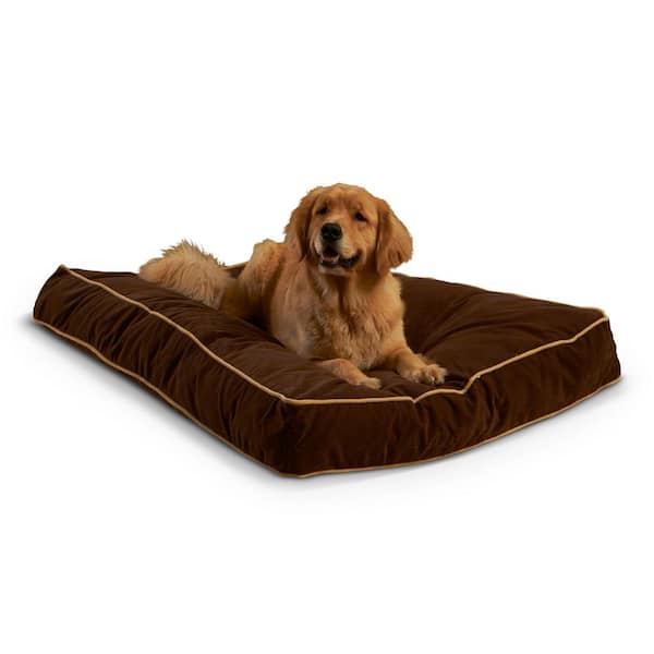 Carolina Pet Solid Faux Gusset Jamison Pillow Dog Bed, Tan, Medium