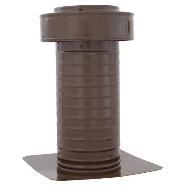 Active Ventilation Keepa Vent 6 in. Dia 28 sq. in. NFA Aluminum Finish Static Roof Vent for Flat Roofs with 11 in. High Collar in Brown