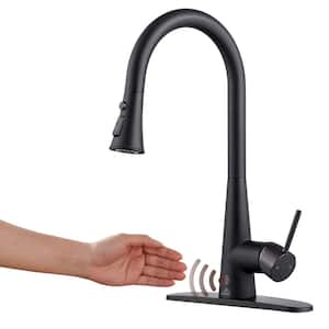 Single Handle Pull Down Sprayer Kitchen Faucet with Touchless Sensor, Dual Function in Matte Black
