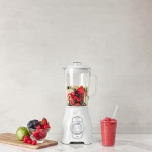 Power 59 oz. 5-Speed Ivory/Chrome Blender with Ice Crush Button