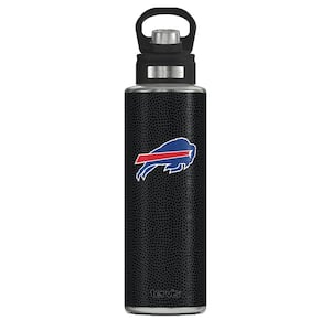 NFL BUF BILLS LOGO BK 40OZ Wide Mouth Water Bottle Powder Coated Stainless Steel Standard Lid