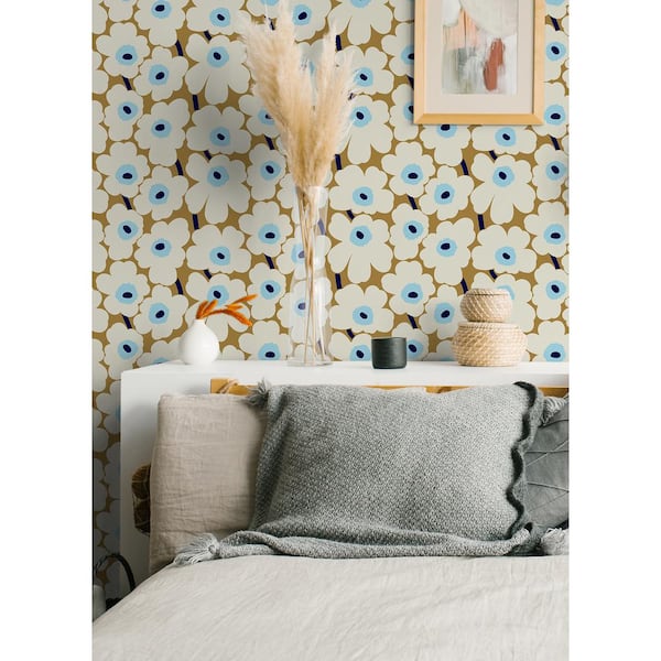 MARIMEKKO Beige Pieni Unikko Peel and Stick Wallpaper MKS4495