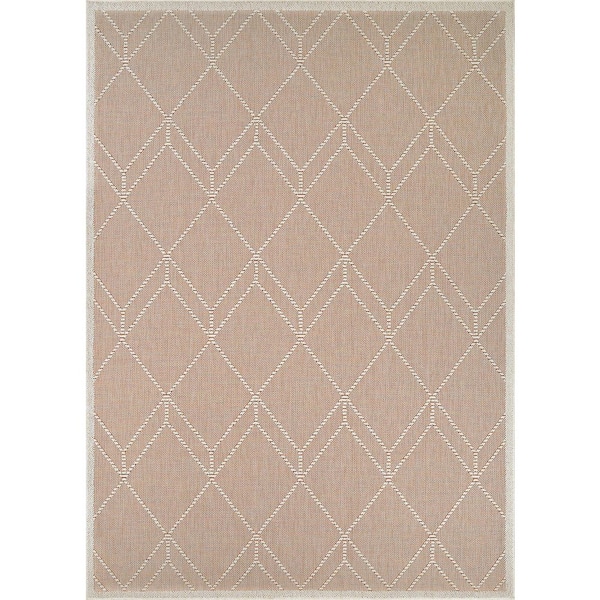 Liguria Noli Umber 7 ft. x 10 ft. Geometric Diamond Indoor/Outdoor Area Rug