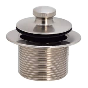 1-1/2 in. NPSM Twist & Close Bathtub Drain Plug, Coarse Thread, Satin Nickel