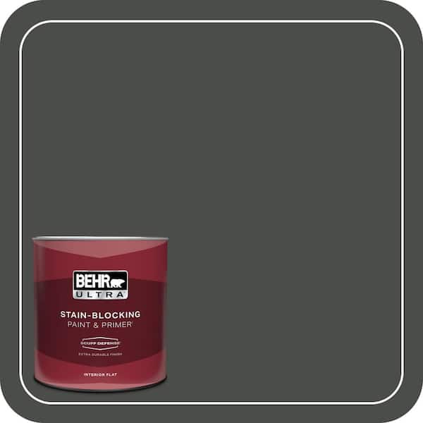 BEHR ULTRA 1 qt. #710F-7 Black Swan Extra Durable Flat Interior Paint & Primer